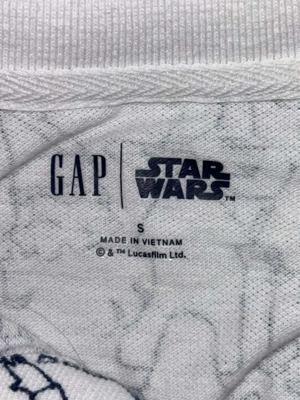 Gap Star Wars Allover Character Print White Polo Shirt Boys Size S 6-7